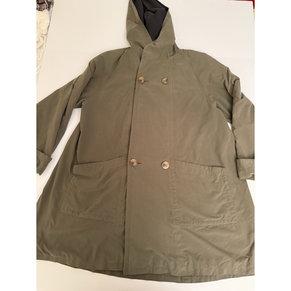 Steve By Searle Women Trench Coat 2 Olive Green Hooded Winter Jacket Outerwear